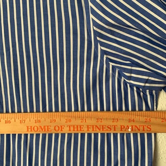 COOGI Luxe Blue White Striped Cotton Embroidered Logo Dress Shirt Size XXL - Picture 6 of 14